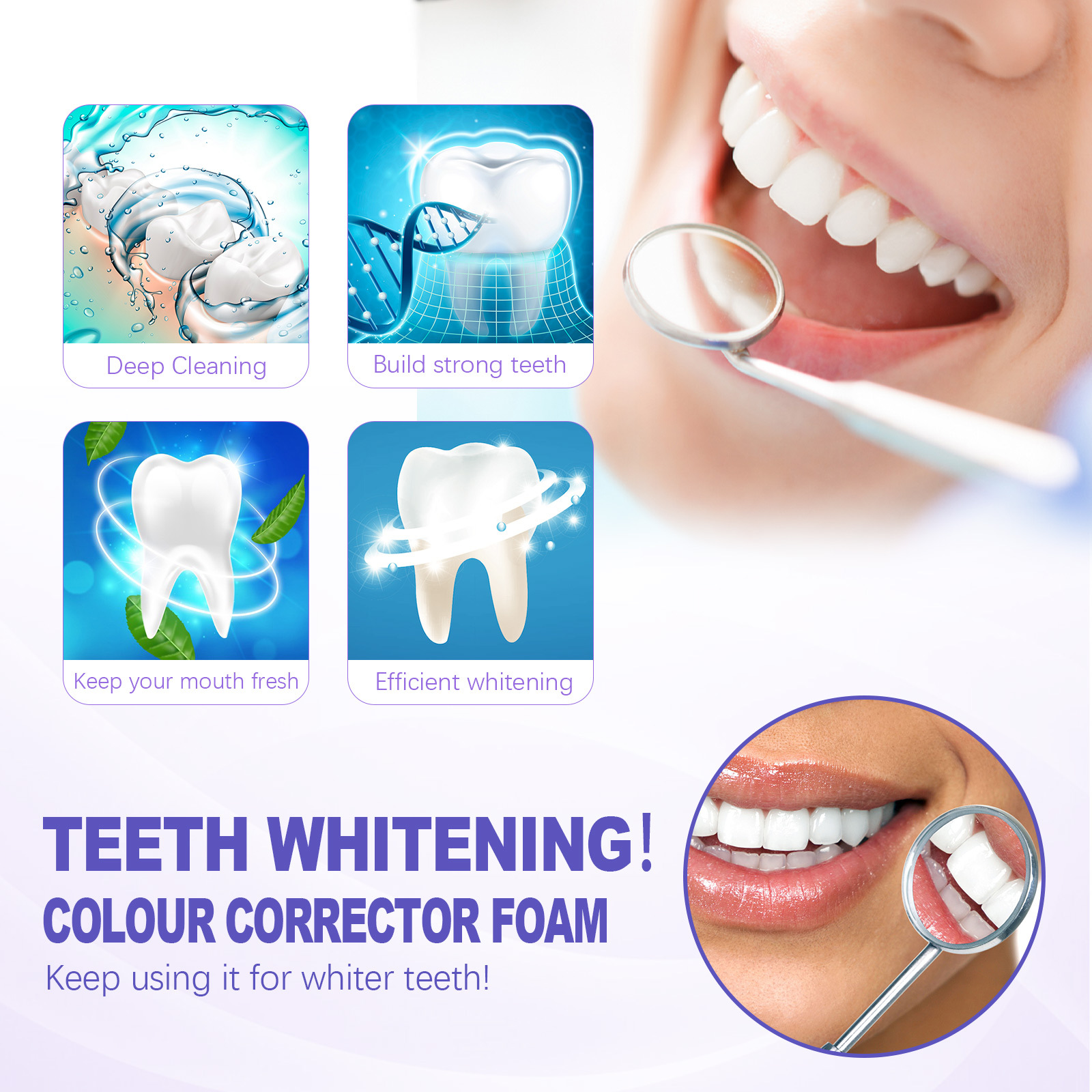 Eelheo V34 Foaming Whitening Toothpaste Cleans Tartar Black And Yellow Stains Stains Stains Fresh Breath And Whitens Teeth details Picture