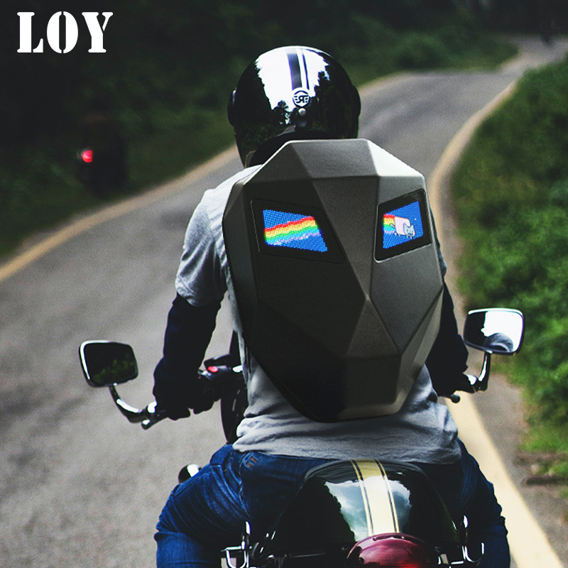 LOY Iron Man Backpack, LED motorcycle riding backpack, Illuminated eye bag, helmet motorcycle backpack Specification image