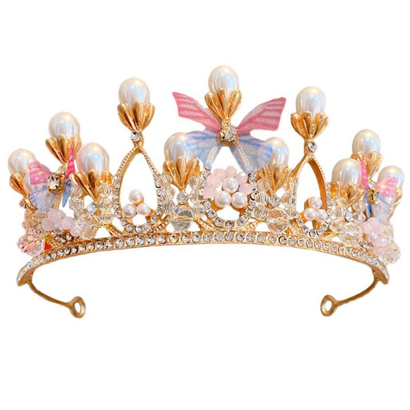 Children's crowns, birthday hair bands, girls' crystal hair accessories, gifts, elegant princess headwear, dressing hair accessories, hair bands, crowns Item Picture