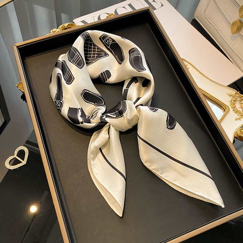 Camellia Silk Scarf Women's Spring Light Luxury Senior Sense Silk Scarf Wholesale All Mulberry Silk Scarf Square Scarf Scarf details Picture