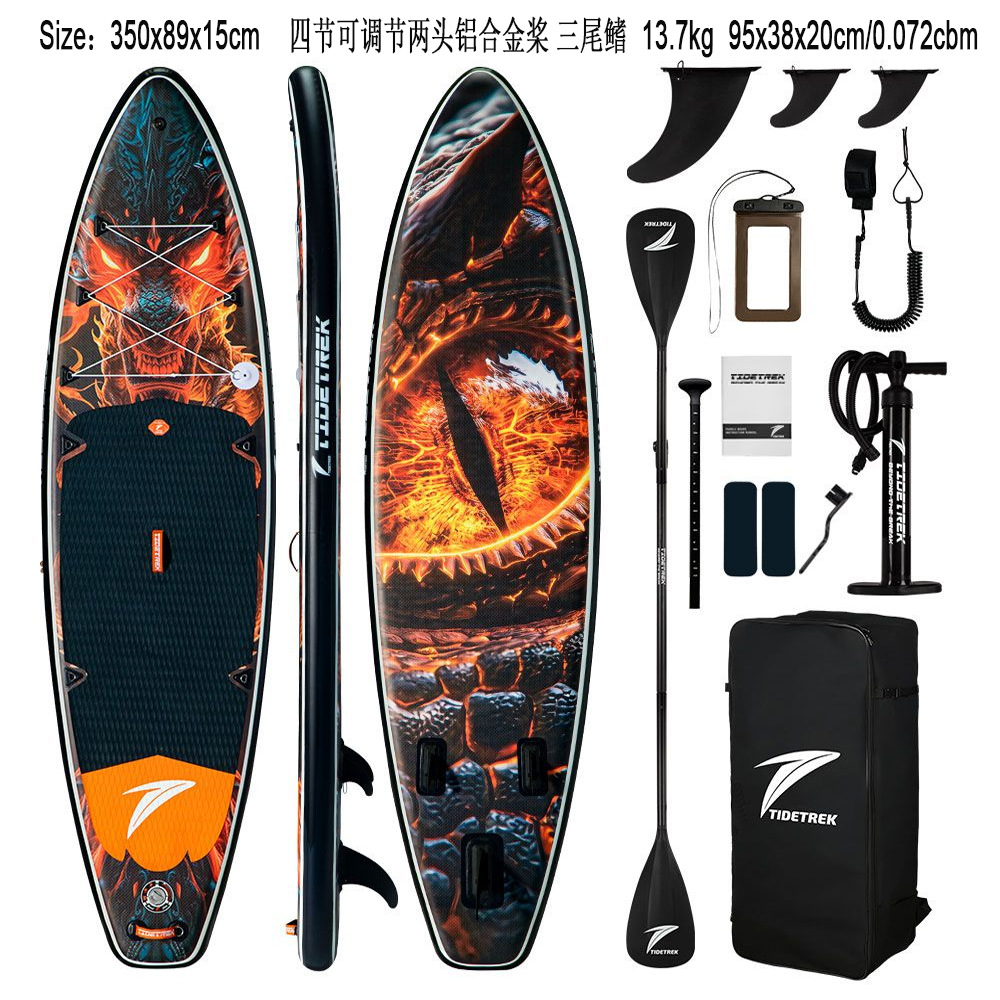 Green Light Forest Inflatable Stand-up Paddleboard Set with accessories, backpack, adjustable paddle, SUP surfboard pic 35