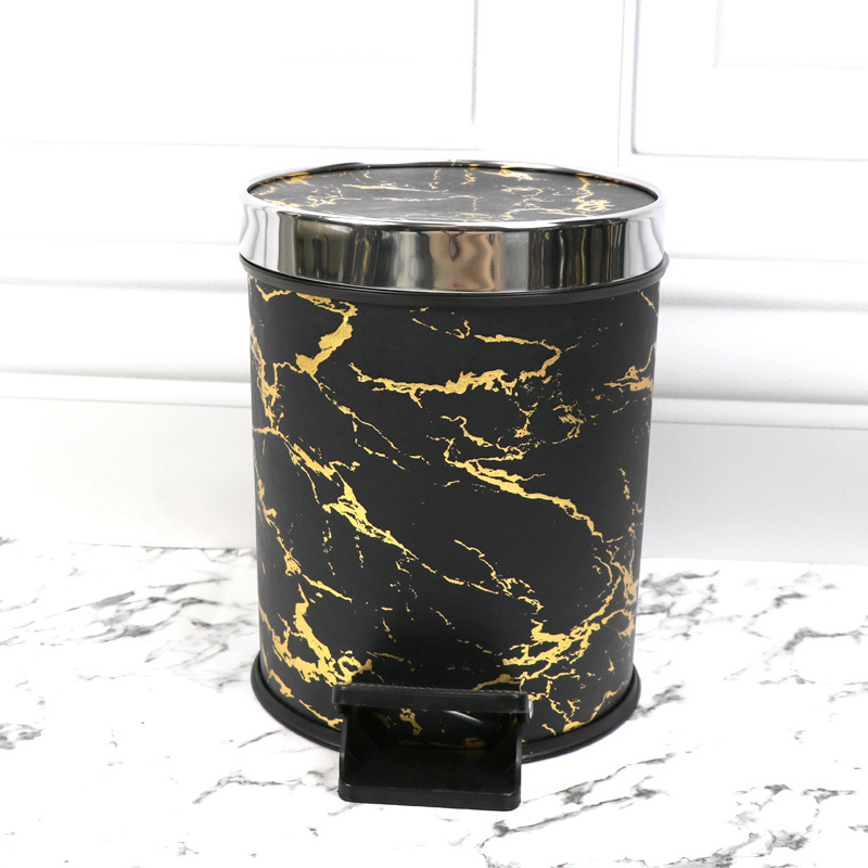 Treadle Trash Can Hotel Household Living Room Bathroom Kitchen Covered Office Plastic Sanitary Bucket Waste Paper Basket Application Scenario