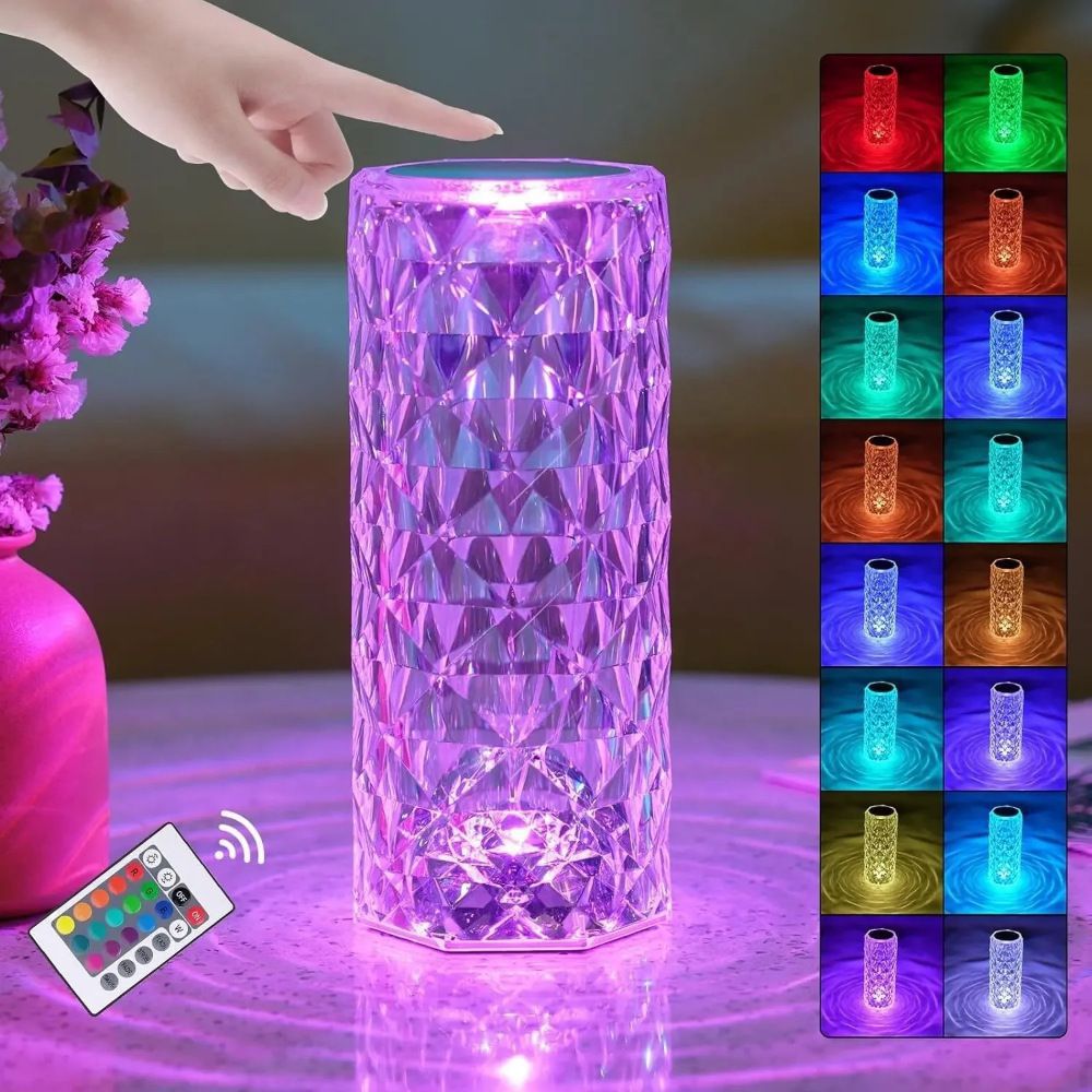 Rose crystal chandelier, creative gift on Xiaohongshu, ambient light, decorative table lamp, bedside lamp, high-end night light