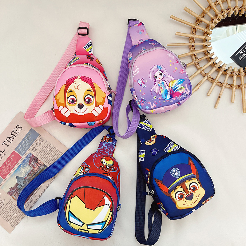 Children's Crossbody Bag Boy Chest Bag Fashion Canvas Mini Fanny Pack Korean Version Cute Baby Bag Backpack