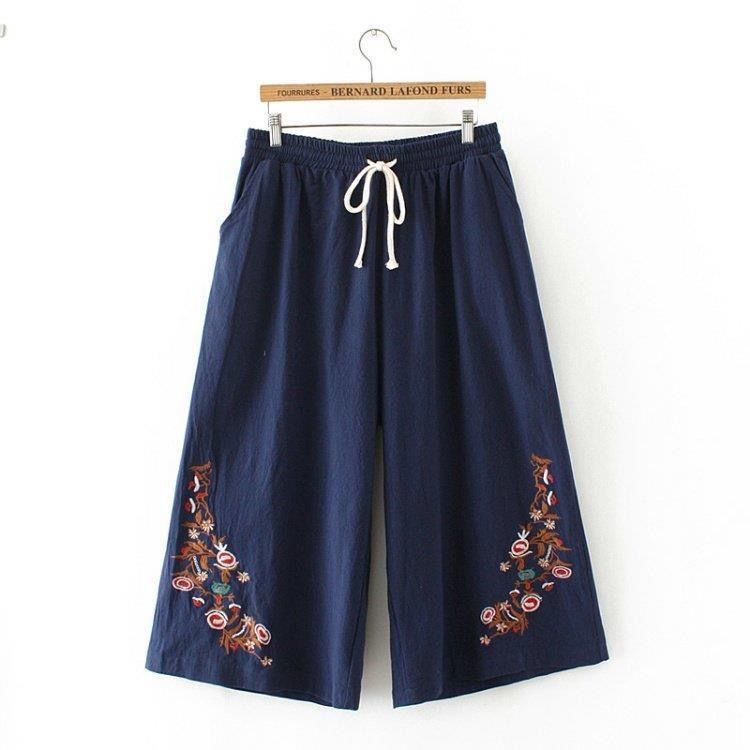 Nacional de moda de mediana edad y edad de las mujeres de tamaño grande de las mujeres pantalones sueltos de mamá de algodón y cáñamo de edad media mamá verano pantalones de piernas largas para mujeres Application Scenario