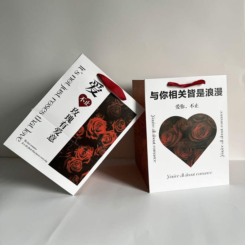 Wholesale of popular Qixi Festival flower bouquets, handbags, Mother's Day DIY gift bags and rose packaging bags Specification image