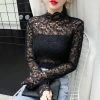 This early autumn new Korean-style stand-up collar lace long-sleeved base layer shirt is versatile for women, slimming and shaping. It can be worn as an inner layer or an outer layer as a women's top Application Scenario