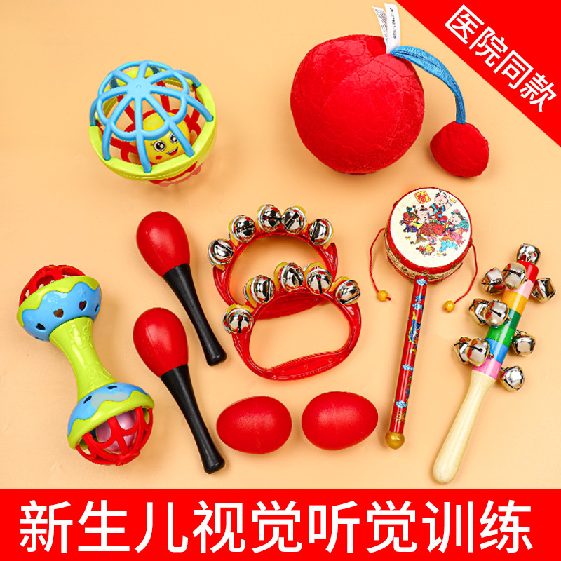婴儿手摇铃拨浪鼓3-6-12个月0-1岁宝宝新生幼儿益智早教文玩体具