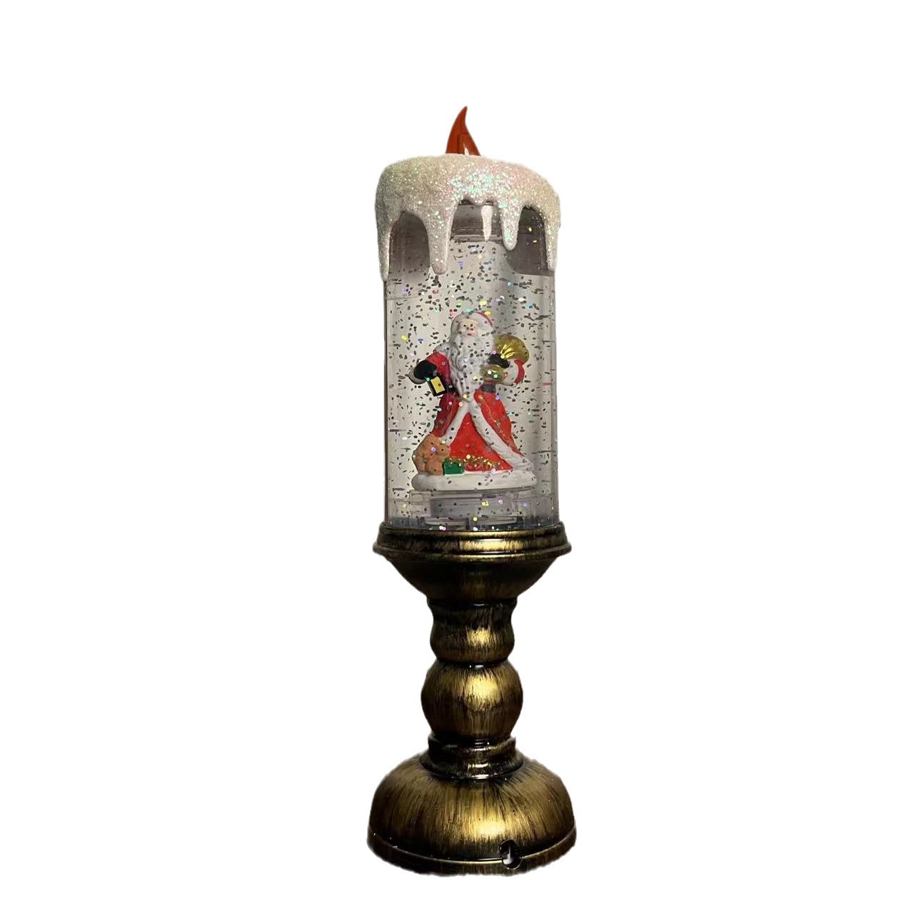 Christmas Candle Light Can Be Rotated With Music Creative Decorations Snow Lights Christmas Gift Scene Layout Item Picture
