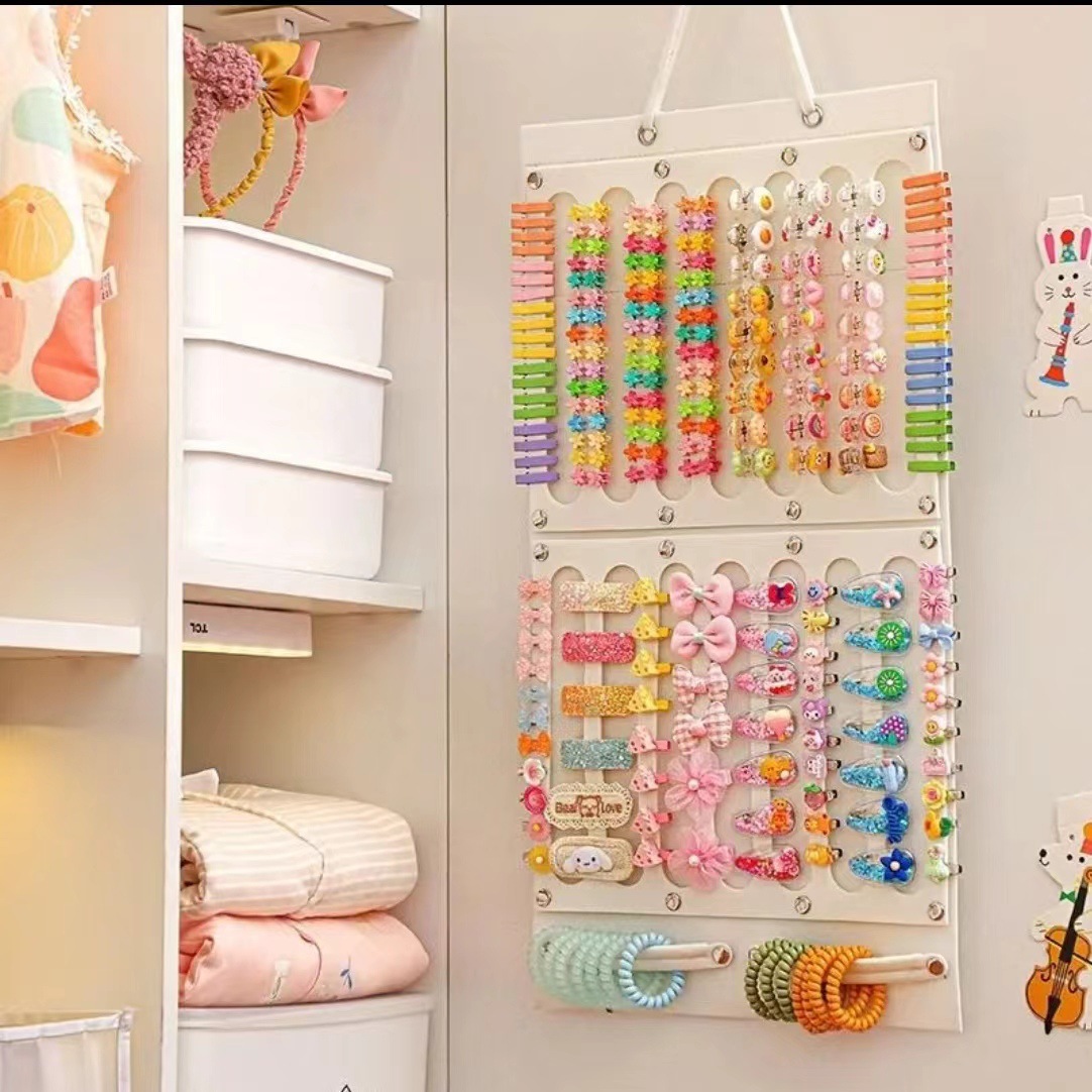 现货专利亚马逊儿童发饰收纳架女神发箍发卡毛毡墙挂发圈头绳饰品详情6