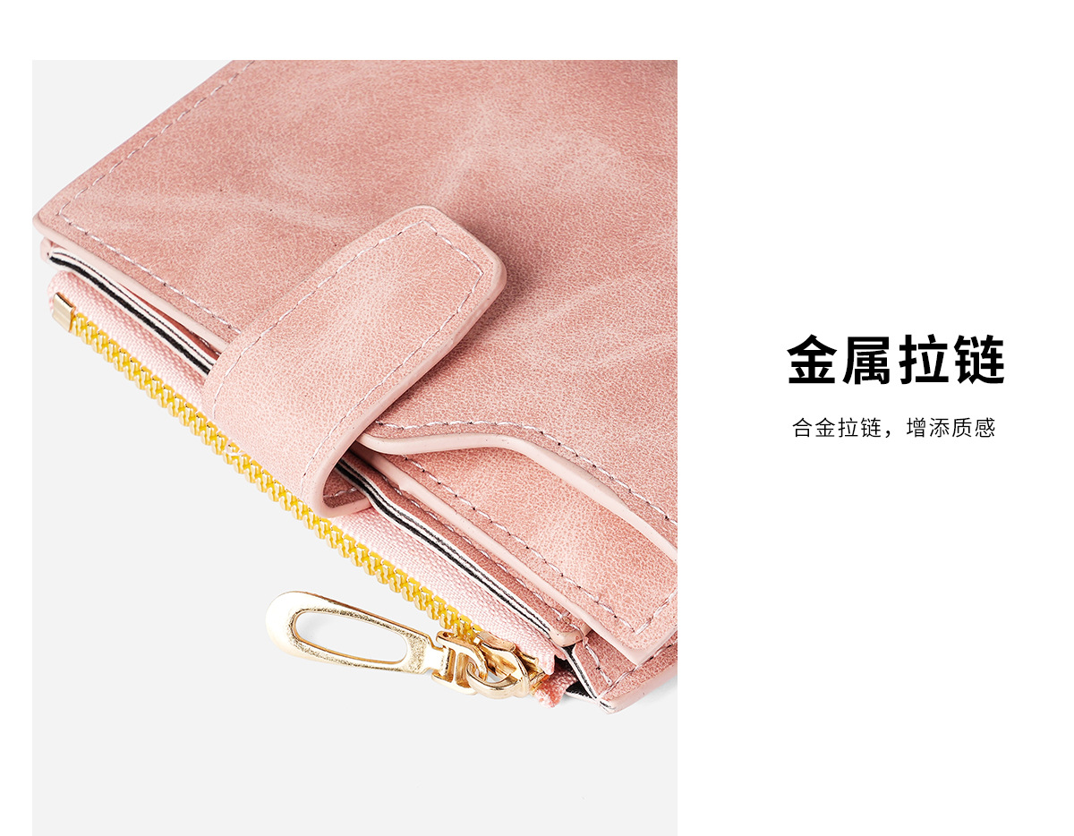 跨境复古女士钱包新款多卡位证件包卡收纳包高级感短款零钱包女夹详情7