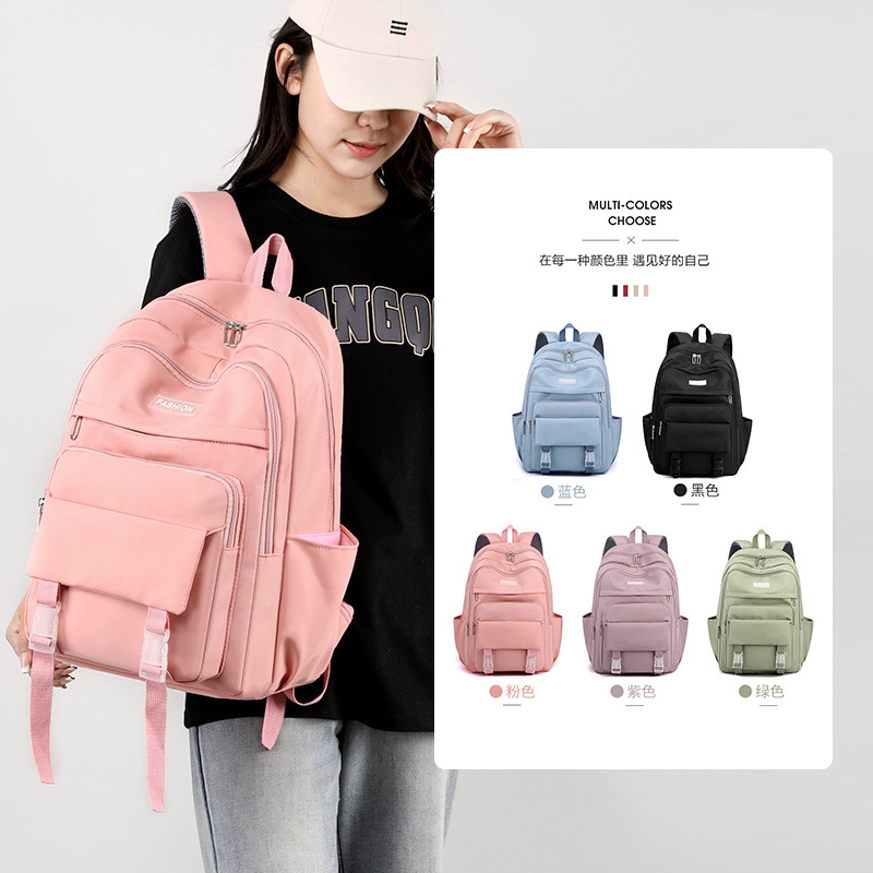 Cross-border wholesale of new school bags for primary and secondary school students, large-capacity, lighter-load casual backpacks, fashionable travel computer backpacks details Picture