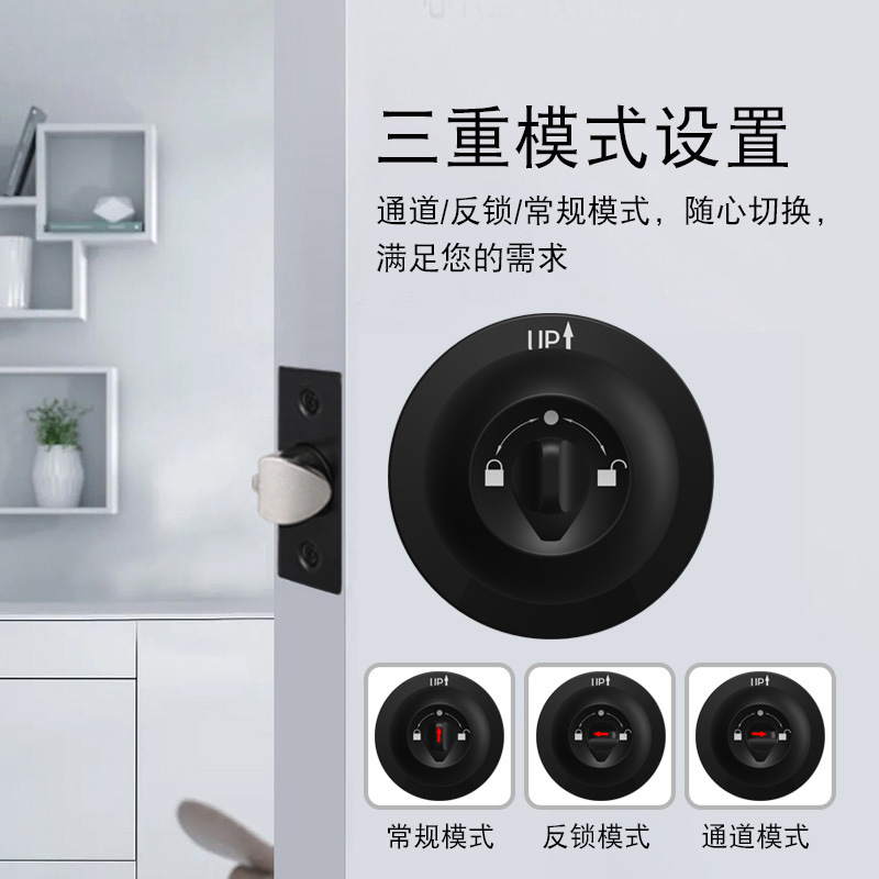Graffiti New Indoor Fingerprint Lock Cross-Border For Home Wooden Door Spherical Lock Smart Electronic Lock Left And Right Door Universal Application Scenario