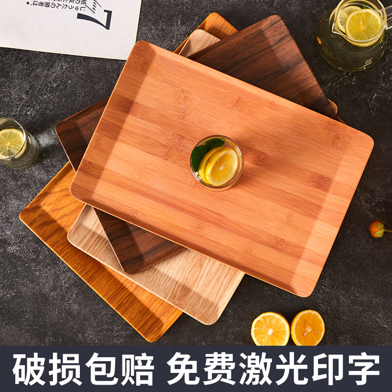 Melamine tableware, wood-grain trays, special trays for barbecues, skewer trays, commercial hot pot serving and serving skewer trays Specification image