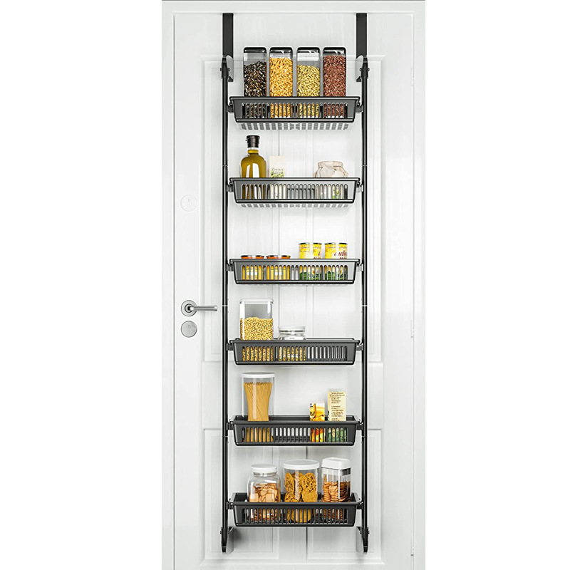 Wall Hanging Storage Shelf Behind The Door Hook Split-Level No-Punch Hanging Basket Storage Shelf Bathroom Kitchen Living Room Item Picture