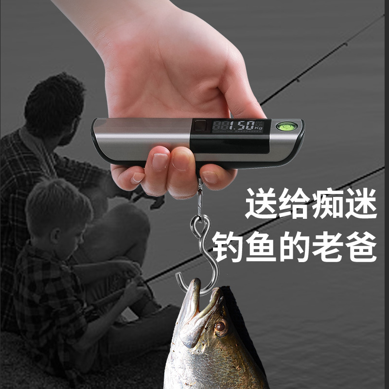 跨境专供 便携式电子秤卷尺手提秤家用电子称迷你挂钩磅秤快递秤