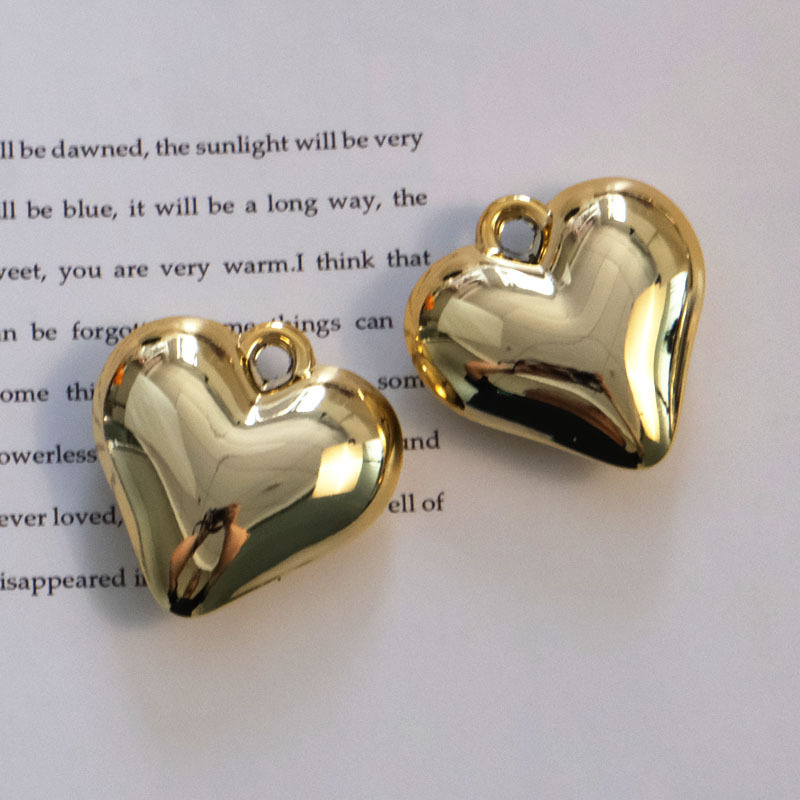 Simple Style Multi Dimensional Smooth Heart Heart Pendant Necklace Earrings Diy Accessories Materials Specification drawing