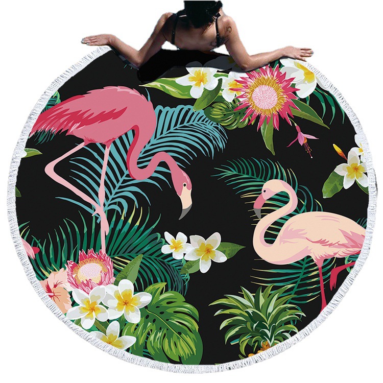 Beach Towel Custom Cross-Border Hot New Home 3D Digital Flamingo Print Swimming Bath Towel Absorbent Towel Item Picture