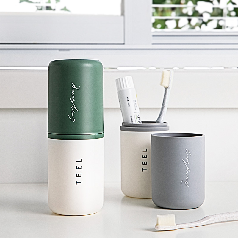 Travel toiletry cup Portable mouthwash cup Dental case Dental jar Dental bucket set toothbrush dental cup storage case Brushing cup details Picture
