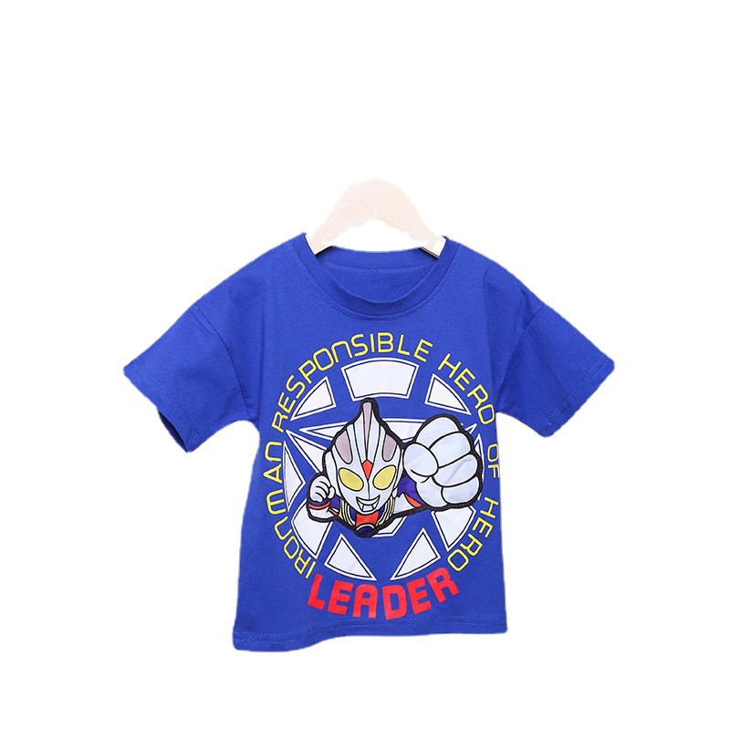 【 Light Tap 】 Wholesale of new short-sleeved, round-neck, light-printed children's summer T-shirts made of pure cotton for boys Item Picture