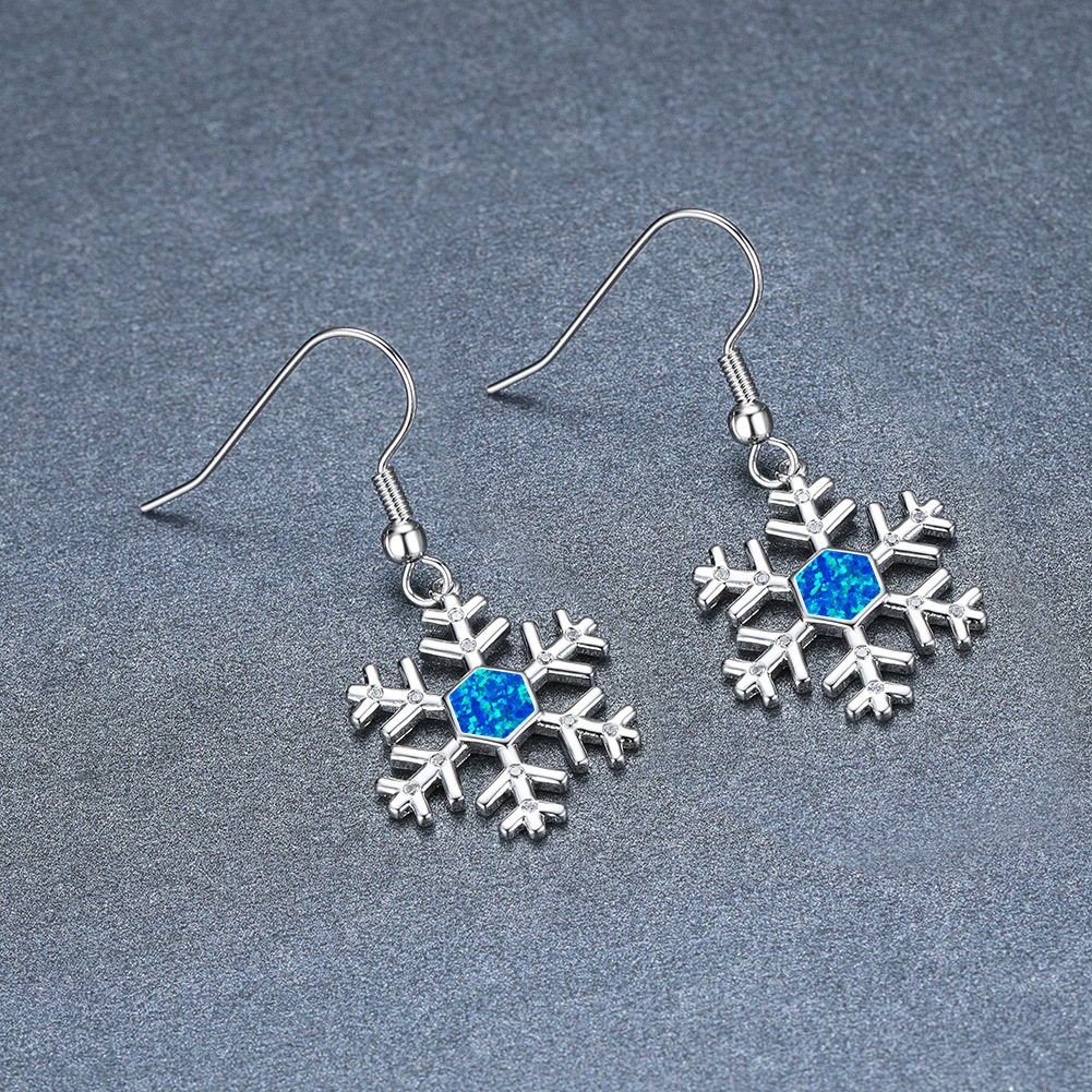 Cross-Border Wish Express Express Opal Snow Earrings Fashion Commuting Gentle Manufacturers Supply A Wholesale full figure