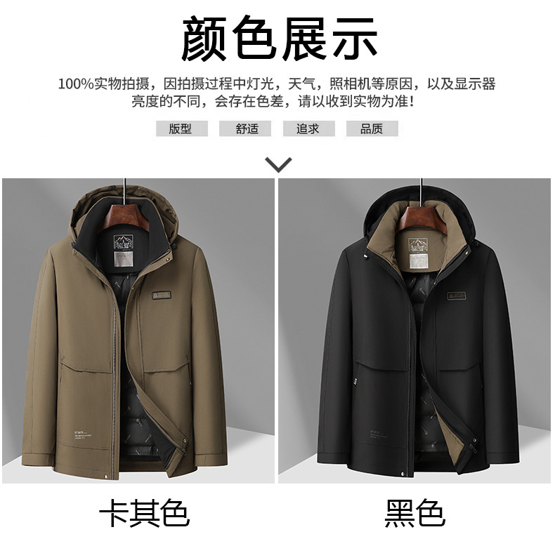 New winter down jacket for middle-aged men with thickened down and detachable inner liner, warm coat for middle-aged and elderly fathers pic 13
