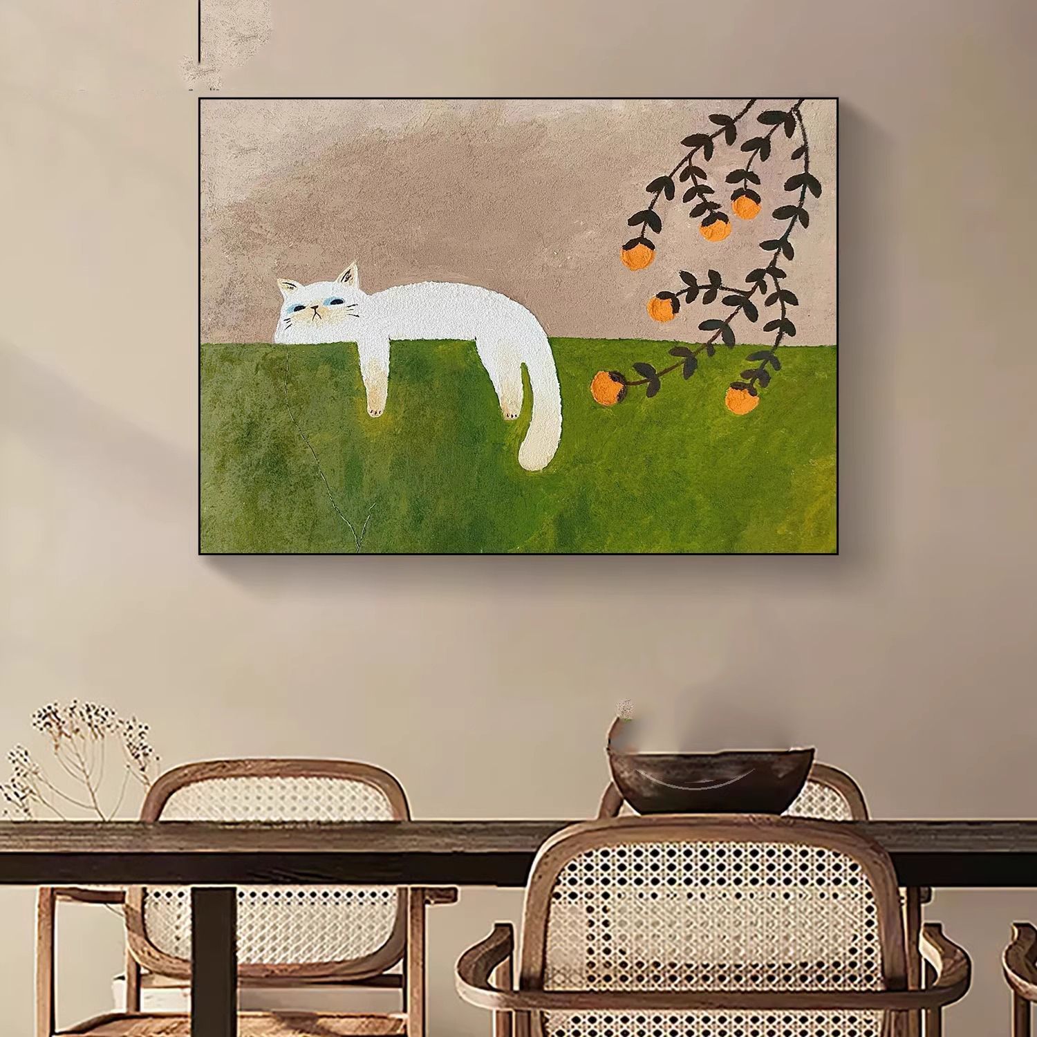 北欧简约壁画现代猫咪客厅餐厅装饰画儿童房治愈玄关沙发卧室挂画详情5