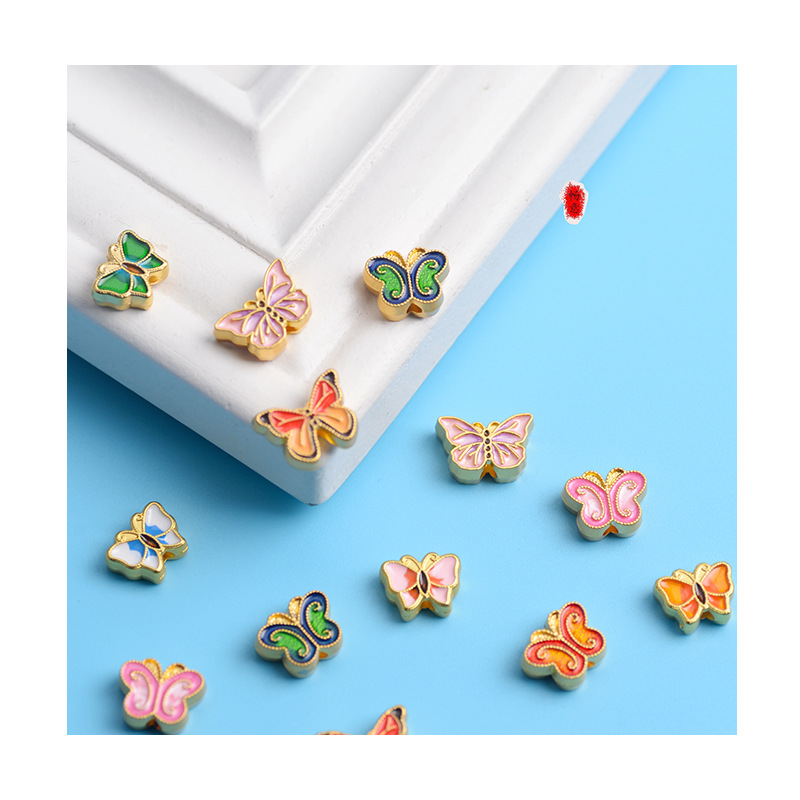 Butterfly Pendant Fresh Sweet Three-Dimensional Color Butterfly Pendant Hand Earrings Bracelet Necklace Alloy Diy Accessories Item Picture