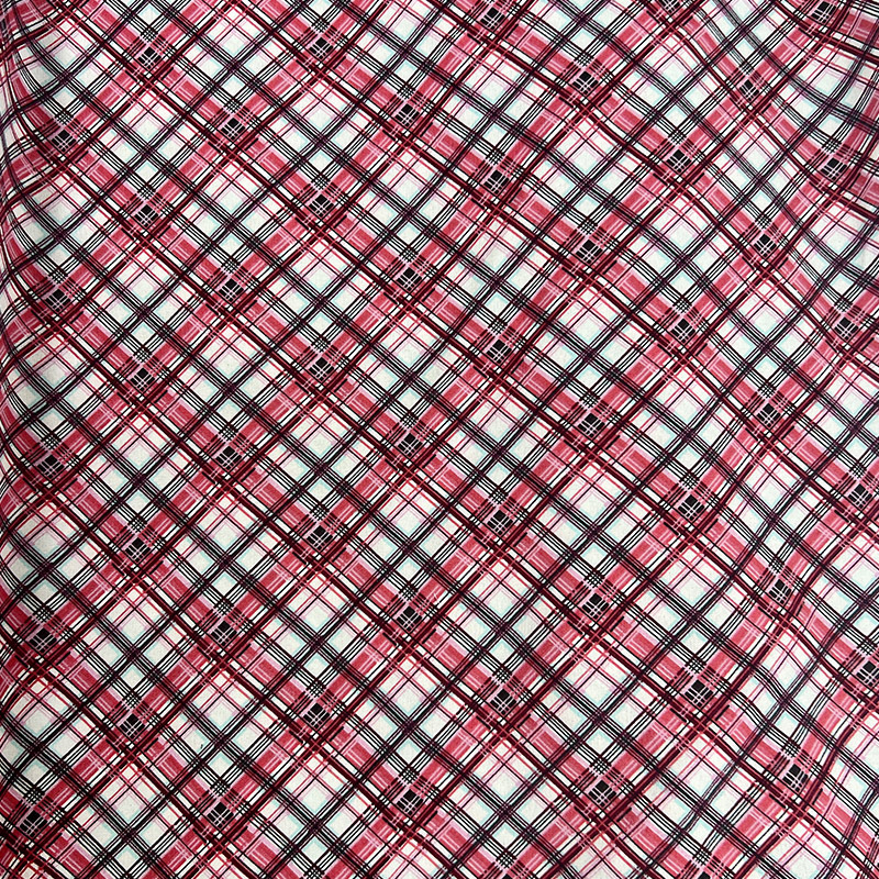 The fabric of the diagonal checkered printed dress has small checkered patterns on all four sides. It is a knitted fabric for export clothing, T-shirts, accessories and bags pic 19