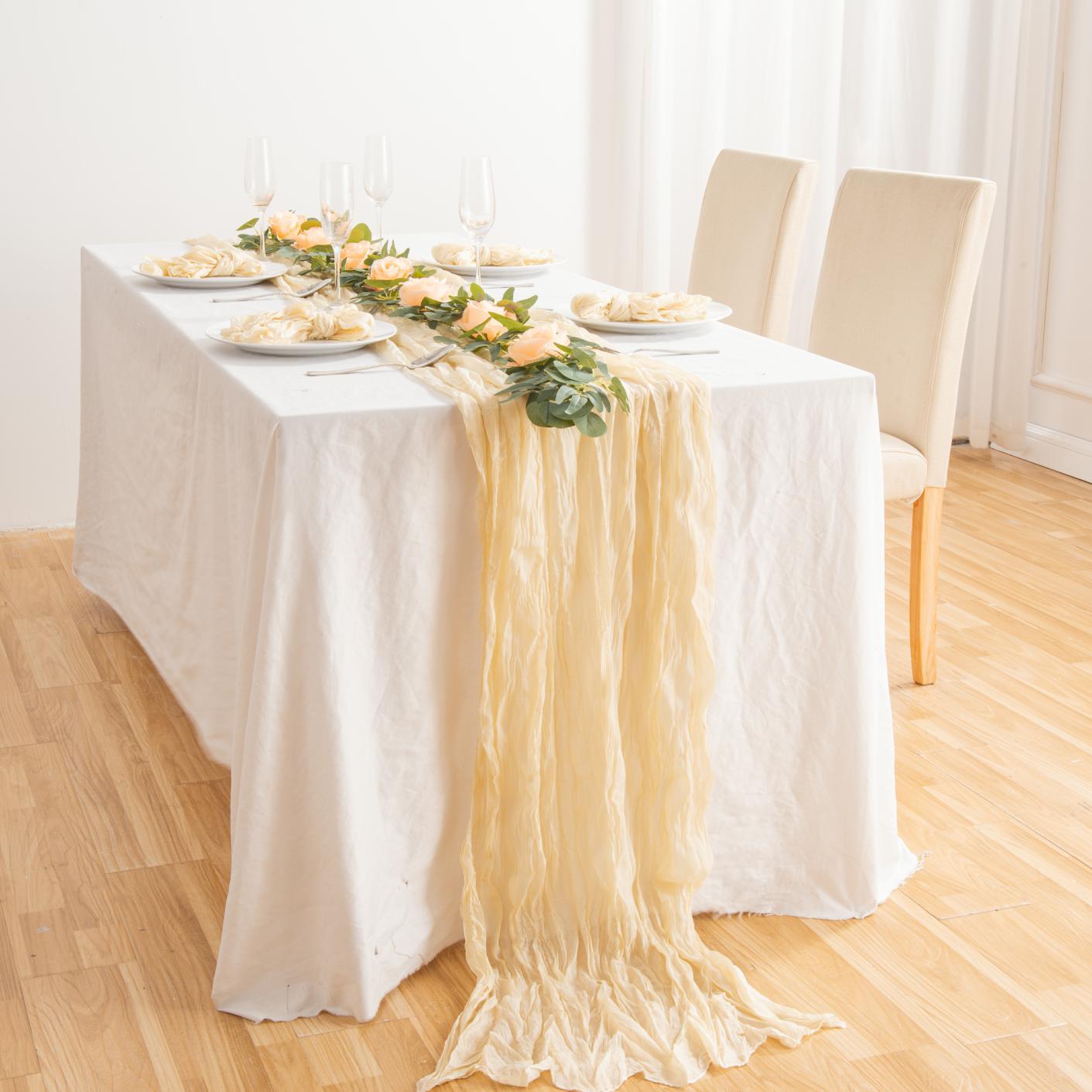Table Flag Crepe Cloth Table Flag Fuchsia Gauze Translucent Doilies Cheese Tablecloth Wedding Pie details Picture