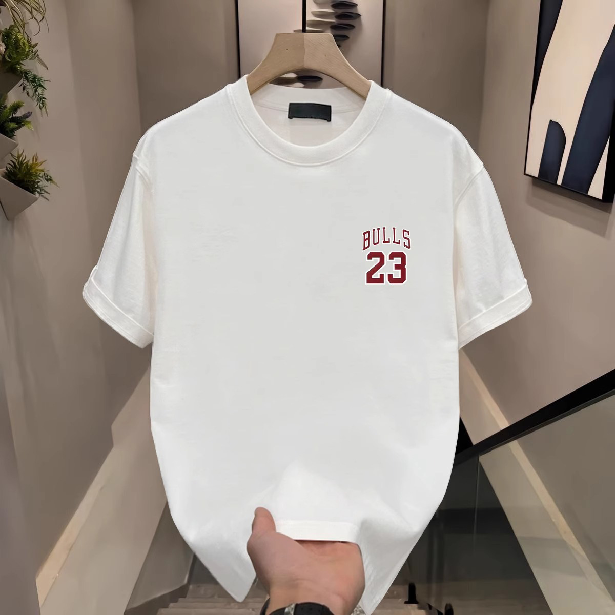 Exclusive for overseas wholesale! A new style of pure cotton short-sleeved T-shirt for men's summer 2025, featuring a national trend for both men and women Application Scenario