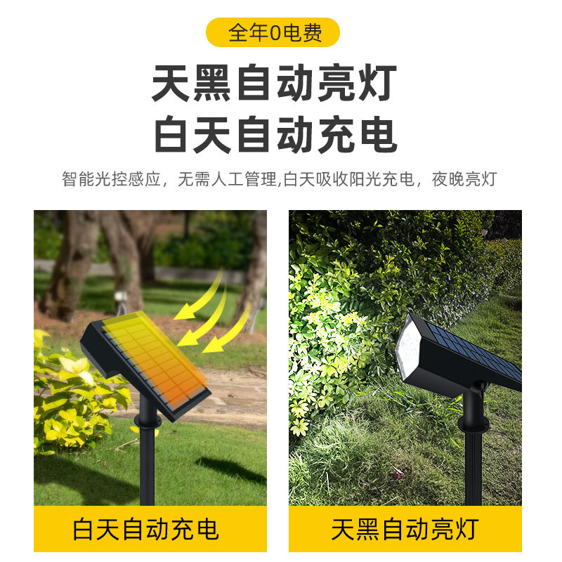 New Solar Lawn Spotlights Outdoor Garden Landscape Lawn Street Lights Garden Villa Lighting Wall Lights details Picture