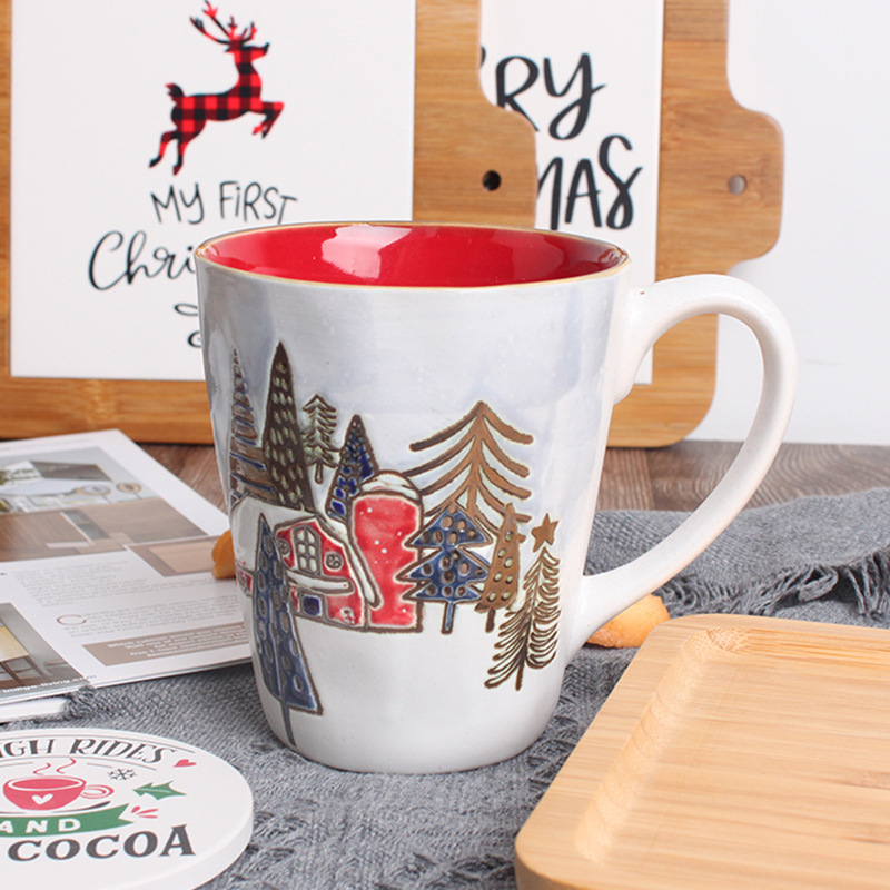 European-Style Ins Elk Mug Alphabet Coffee Mug Creative Breakfast Teacup Business Office Men And Women's Room Ceramic Cup details Picture