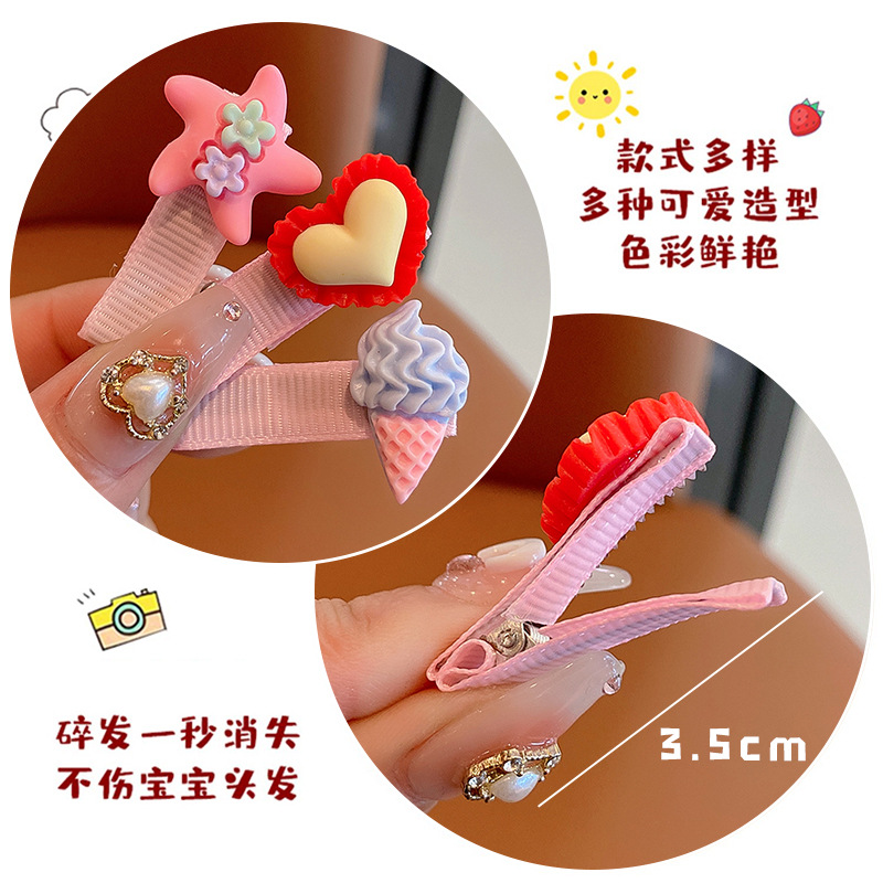 Children's hair clips, cute wrapping cloth, princess hair clips, headwear, no damage to baby hair, bangs clips, girls' hair clips Application Scenario