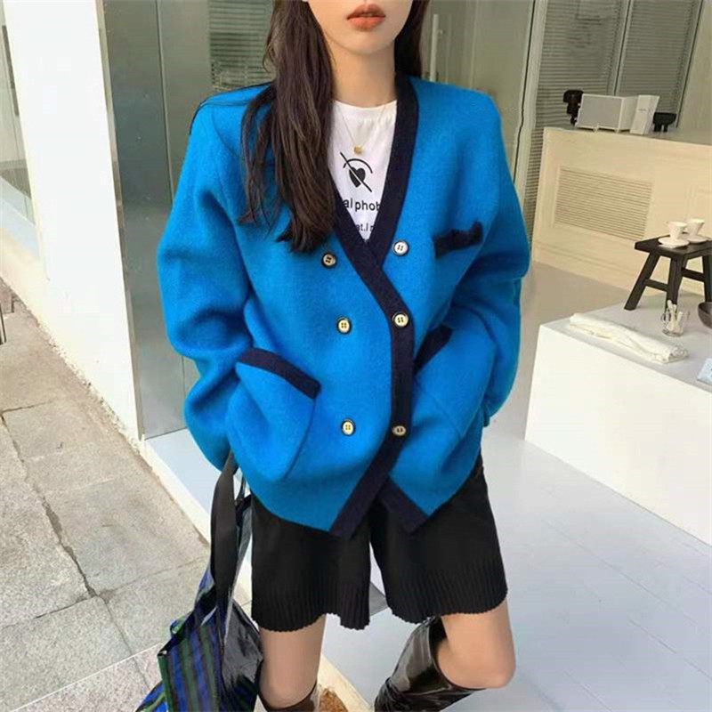 毛衣外套女秋冬新款宽松设计感小众针织开衫上衣