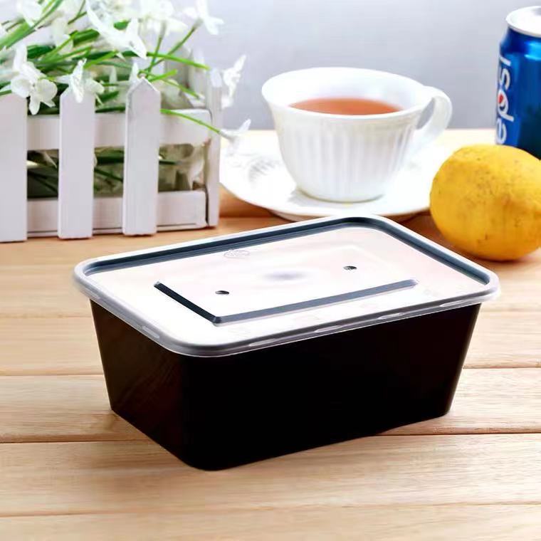 一次性餐盒长方形圆形塑料饭盒水果外卖快餐打包盒保鲜加厚带盖详情图4