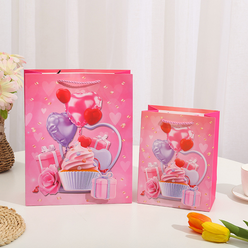 Delicious cake 3D patch powder, gift bag, handbag, gilded powder paper bag, birthday return gift, souvenir from South America Specification image