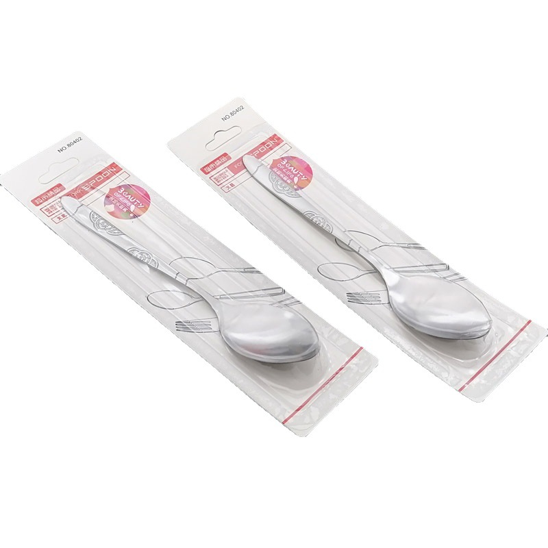 F1933 card-mounted stainless steel spoon, thickened small soup spoon, children's rice spoon, coffee spoon, spoon, two-yuan store Item Picture