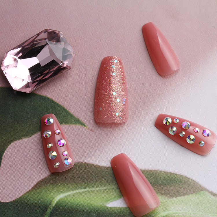 New 30 piece wearable uñas largo medio ballet uñas trapezoidal parche uñas falsas parche uñas falsas europa y Estados Unidos cross border custom manicure Specification image