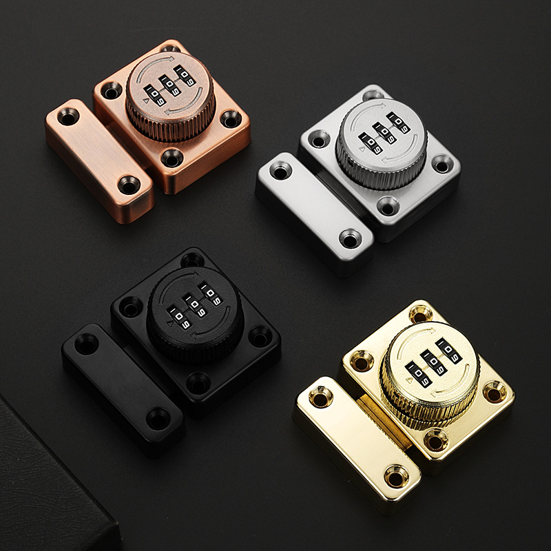 No-Punch Drawer Combination Lock Latch Interior Cabinet Door Lock Cabinet Combination Lock Drawer Push-Pull Double Opening Wardrobe Lock details Picture
