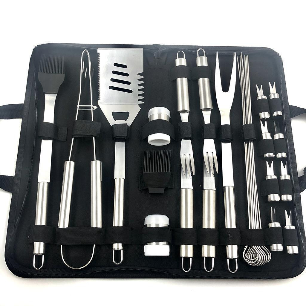 Amazon 20-piece set outdoor home stainless steel tube handle BBQ tools Oxford bag grill