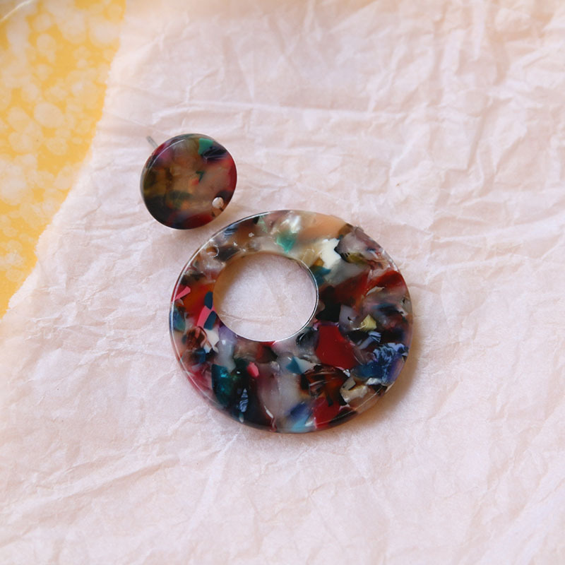 Korean style fashionable acetate board patterned hollowed-out circle diy acrylic accessories, ins earrings, phone case materials wholesale details Picture