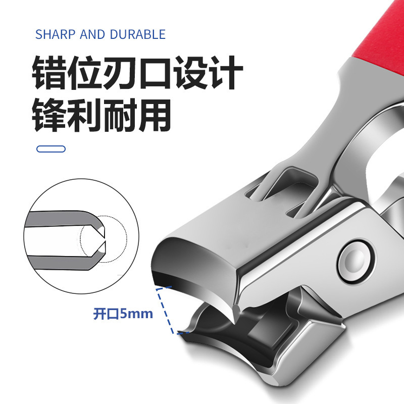新款防飞溅大号指甲钳不锈钢指甲刀指甲剪修指甲美甲工具细节图
