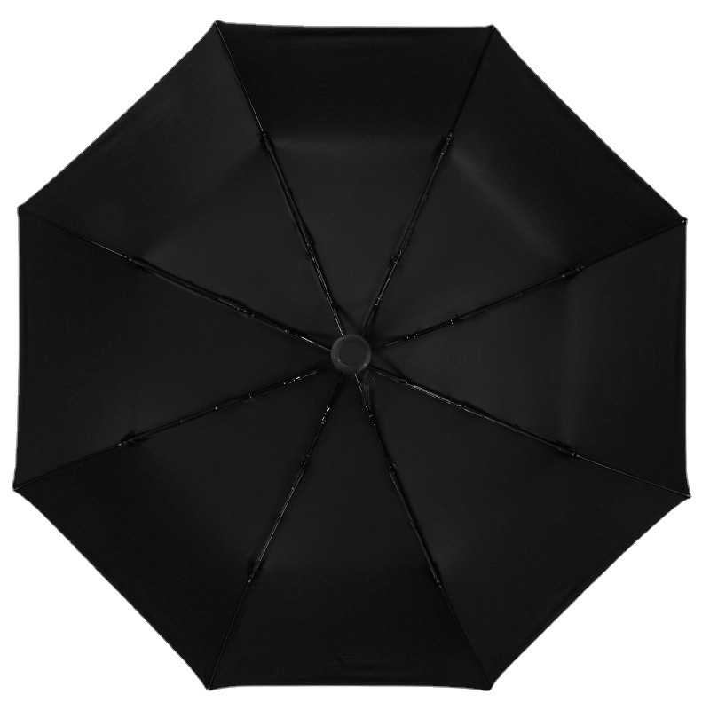 8-bone fully automatic sun protection umbrella, black rubber sunshade umbrella, folding sun umbrella, UV protection, all-weather and all-weather, wholesale LOGO Item Picture