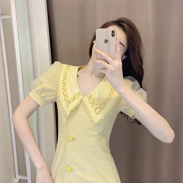 10789# New Summer Girl Korean-style elegant socialite style retro stunning slimming dress for petite girls details Picture