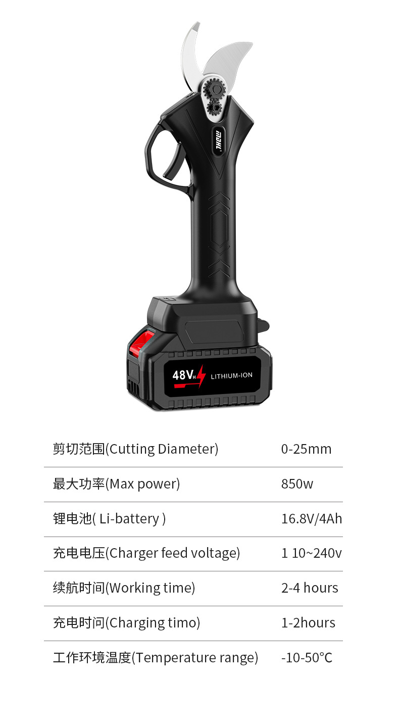 新款修枝剪果树树枝剪电剪刀户外快速无线电动园林剪刀厂家批发详情13