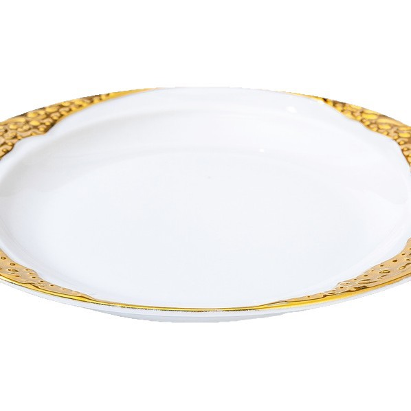 Light luxury ceramic tableware set. Wholesale of high-end gold-plated plates with gold edges Item Picture