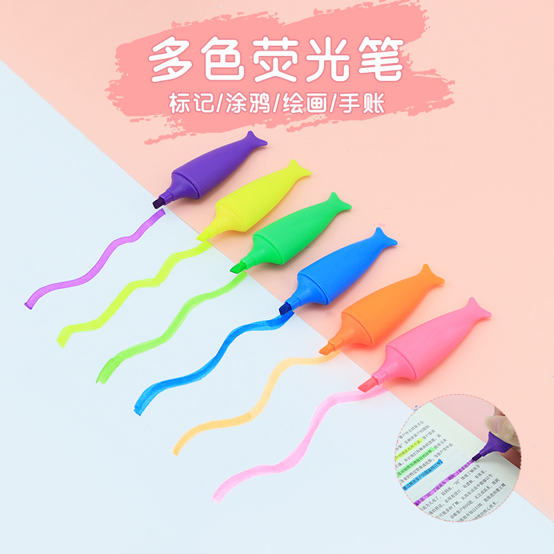 Oblique highlighter student boxed handbook Colored pens High profile level Highlight marker pens