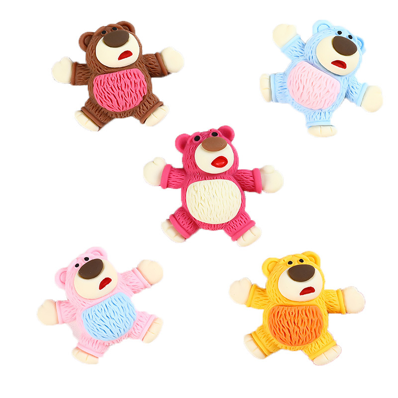 Resin accessories, large colored strawberry bear diy phone case patches, car storage box mouth cups, luggage accessory patches Item Picture