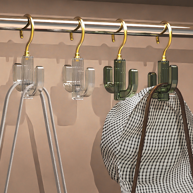 360 Swivel Hook Light Luxury Wardrobe Free Punch Hanging Tie Belt Scarf Bag Hook Cactus Hanger Specification drawing
